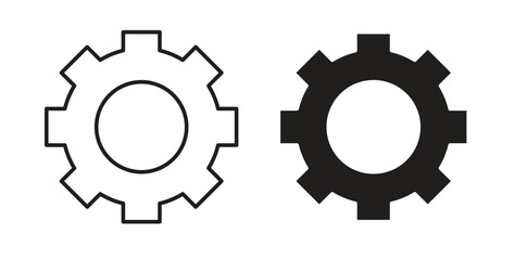 Settings button icon with editable stroke and flat vector pack
