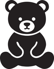 Cute minimalist teddy bear icon for children's apps and designs