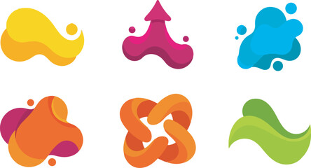 Vector illustration of a set of colorful drops