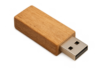 Wooden usb flash drive storing digital data for portable security and transfer, eco-friendly memory stick technology