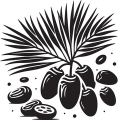date fruit flat vector silhouette  © AB Basir
