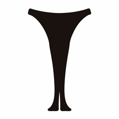 Abstract minimalist black silhouette of female underwear on a white background