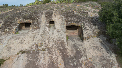 Sardinia Domus de Janas Genna Salixi Ancient Rock-Cut Necropolis