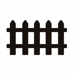 Obraz premium Silhouette of a Traditional Wooden Picket Fence on White Background