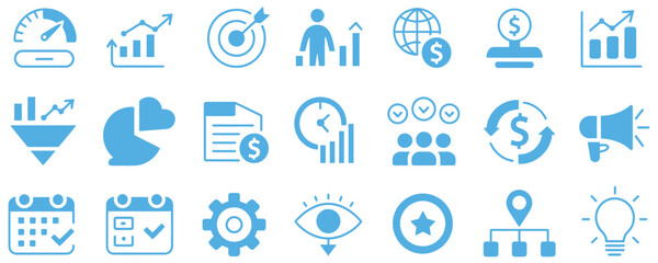 Boost your business with these dynamic marketing strategy icons to create a modern, professional design that will impress your clients