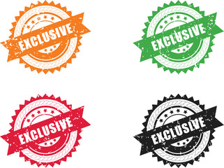 Exclusive Badge Stamp &ndash; Vintage Grunge Label for Premium Products, Special Offer Seal, Vector Emblem EPS