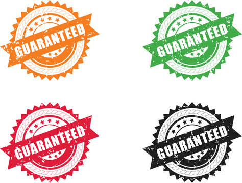 Guaranteed Badge &ndash; 100% Quality Assurance Stamp, Vintage Grunge Seal, Vector Emblem EPS