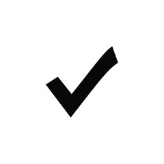Simple black check mark icon on white background