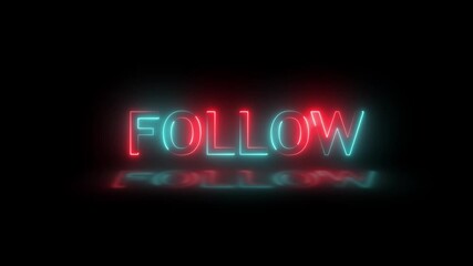 Glowing neon follow button animation - Powered by Adobe
