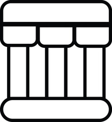 Bank, museum, or court building with columns outline icon