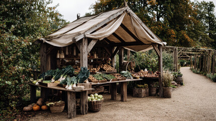 Fresh produce stand at a market