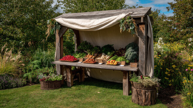 Garden stand fresh produce - Powered by Adobe