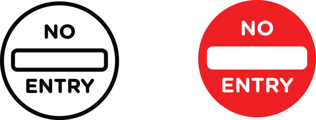 No road enter sign  icon vector graphic illustration  with white background flat hand made icon fill icon .