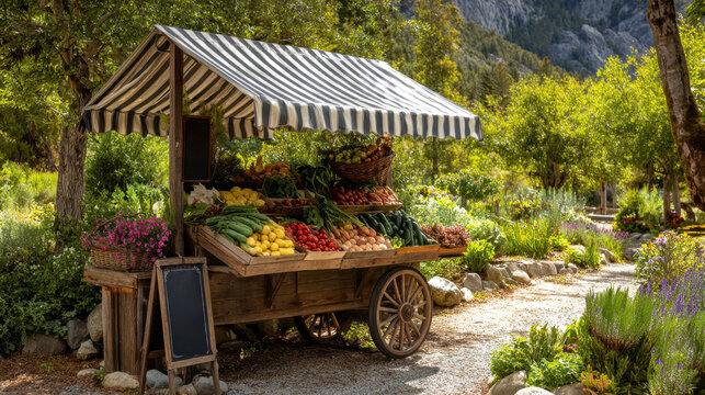 Fresh vegetables at a sunny market