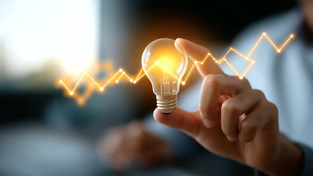 Business hand touching heat map analysis with lightbulb UX improvement idea creative user behavior insight digital optimization discovery screen visible face not visible with