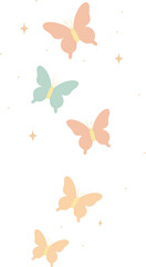 Pastel Butterflies and Stars