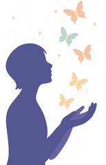 Person Releasing Butterflies