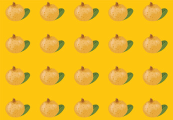 Seamless pattern with longan fruit, peeled skin for longan