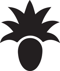 Stylized Fruit with Crown Icon: Tropical Produce, Berry, or Abstract Food Symbol