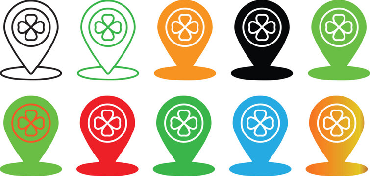 Ireland St Patricks Day Irish Icon. St patricks day shamrock silhouette vector icon simple clover symbol vector