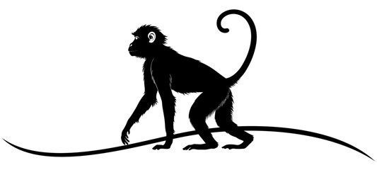 Illustration of a silhouette of a monkey for Monkey Day of vektor