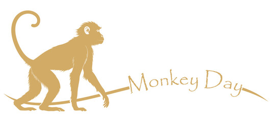 Illustration of a silhouette of a monkey for Monkey Day
