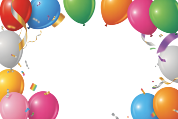 Celebrate joyfully with vibrant balloons and festive confetti, perfect for parties and special occasions creating happy memories