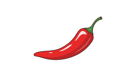 Red hot chili pepper cartoon illustration for spicy food theme