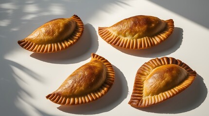 Fried Dough Pastries Stuffed with Minced Meat Studio Shot
