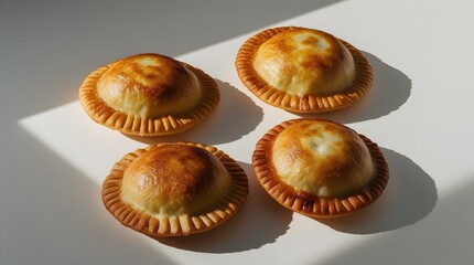 Fried Beef Sambousek Pastries Isolated on White Background