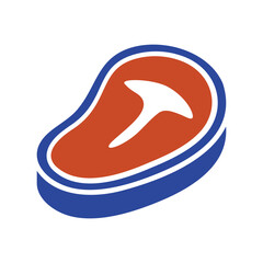 T-Bone Steak Glyph Vector Icon Design