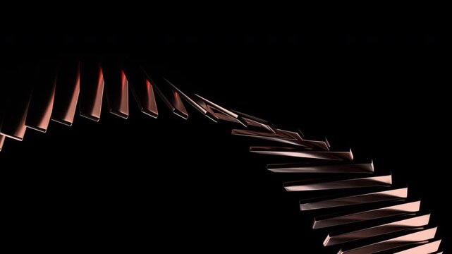 Abstract gold shape on a black background, 4k seamless loop animation, 3d render