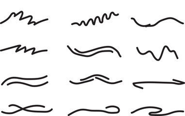Hand drawn doodle lines collection vector illustration for various design projects