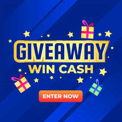 Giveaway contest web banner template design vector