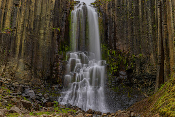 Studlagil Canyon Waterfall in Iceland - The Basalt Column Gorge of East Iceland