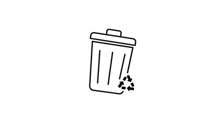 Recycle bin icon with recycling symbol for eco-friendly design