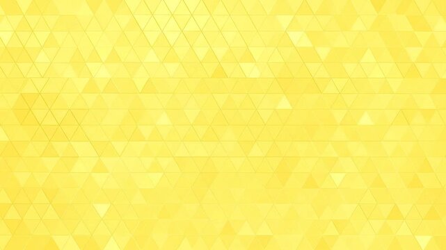 A geometric abstract pattern composed of numerous triangular shapes in shades of yellow