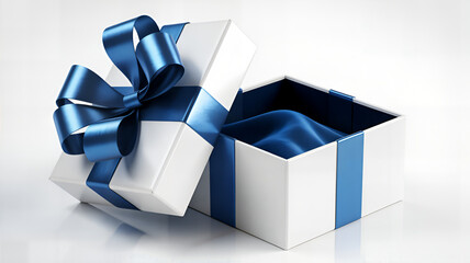 Elegant Gift Box with Blue Ribbon