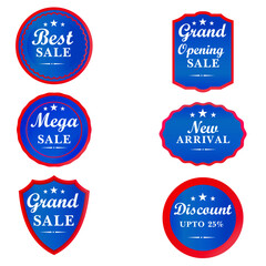 Obraz premium Blue & Red Discount Sale Badges