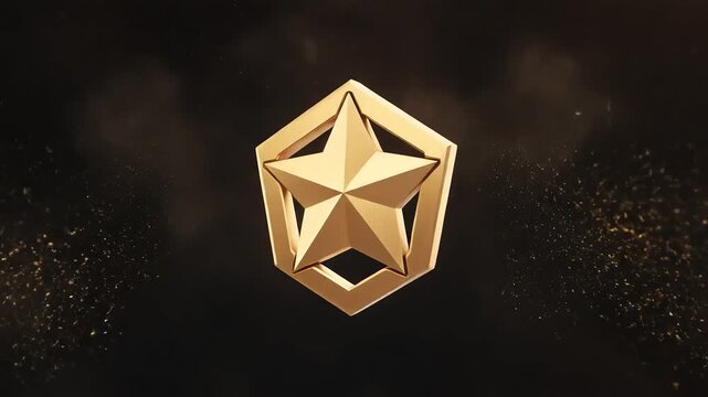 Golden Abstract Shapes and Symbols in Space Video Compilation.