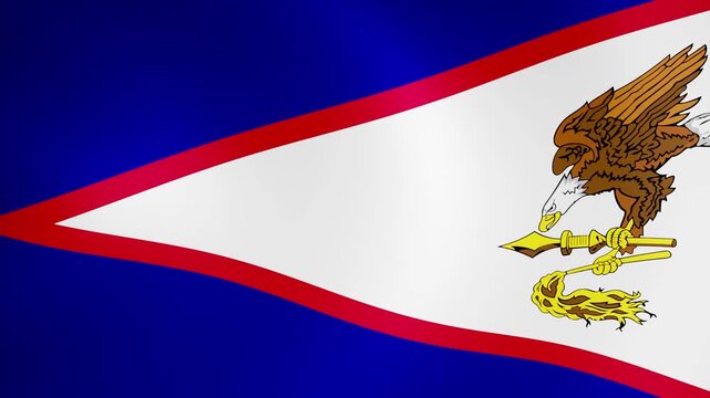 4K Loop American Samoa Waving Flag Animation