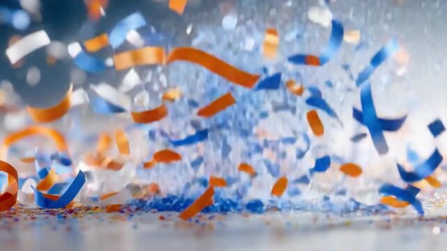 Celebration of confetti: A lively explosion of colorful confetti fills the frame, creating a sense of joy and excitement. 