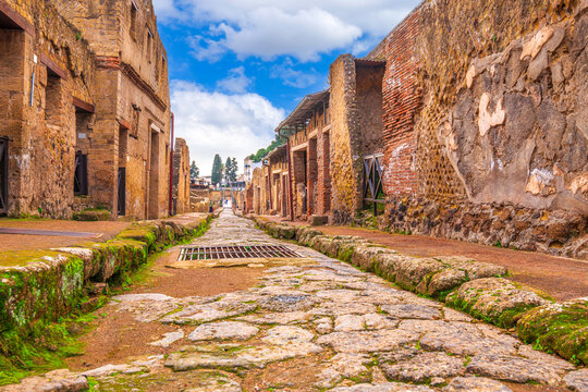Ercolano, Italy at Herculaneum, an ancient Roman town buried in the eruption of Mount Vesuvius in AD 79. 1261