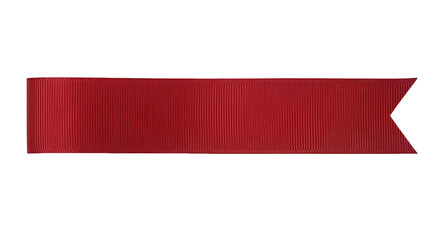 Blank red ribbon banner simple flat vector design element Isolated on transparent background, png