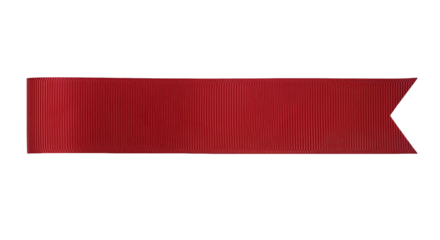 Blank red ribbon banner simple flat vector design element Isolated on transparent background, png