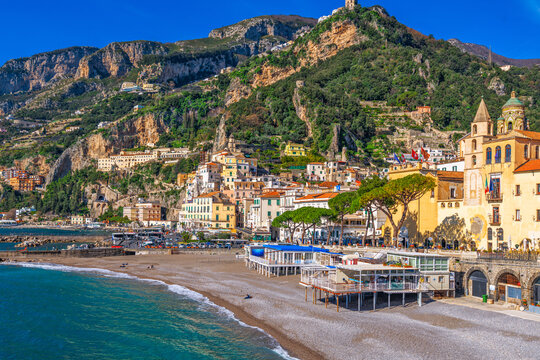 Amalfi, Italy coastal town skyline on the Tyrrhenian Sea 1244