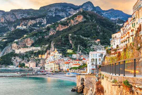 Amalfi, Italy Coastal Town Skyline on the Tyrrhenian Sea 1246
