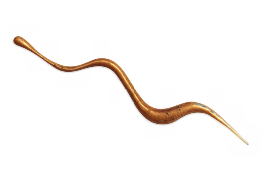 Golden paint splash creating a metallic liquid swirl with shiny texture over transparent background