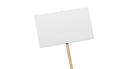 Blank sign on a stick Isolated on transparent background, png perfect for protest or demonstration mockups