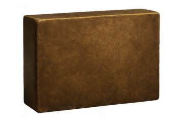 Brown rectangular box with rustic texture, isolated on transparent background, offering a versatile design element